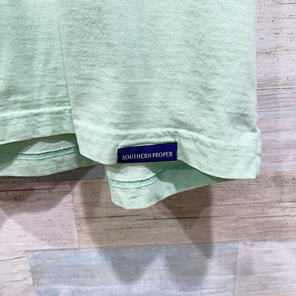 Southern Proper Soft Jersey Polo Shirt Green Short Sleeve Preppy Mens XXL 2XL - Picture 3 of 8